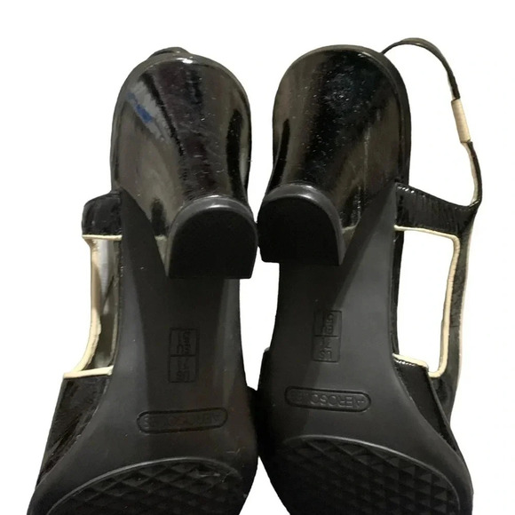 AEROSOLES women's black and cream heels size 7 1/2 - Picture 4 of 6